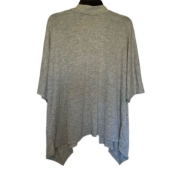 H BY HALSTON woman's size medium M open cardigan soft stretch gray kimono top - Picture 3 of 11